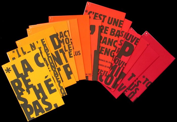 The entire series of fourteen affiches-manifestes Catherine Zask designed for SCAM.