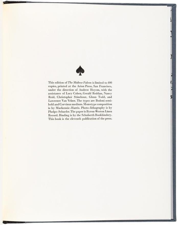 The Maltese Falcon (Arion Press, 1983) 5