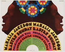 Mahalia Jackson at Lincoln Center Philharmonic Hall concert poster