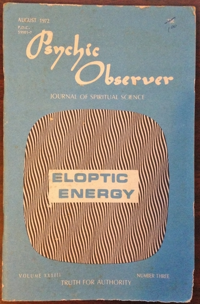 Psychic Observer, Vol. XXXIII No. 3, 1972, with blurry  and anemic caps from .