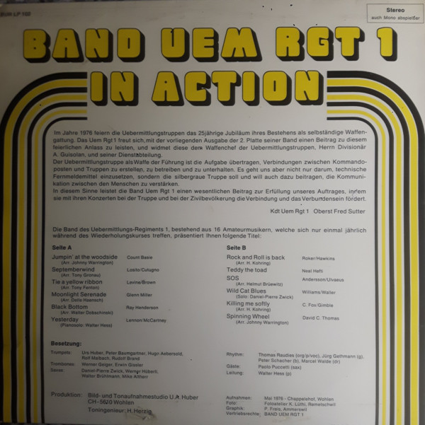 Band Uem Rgt 1 – In Action album art 2