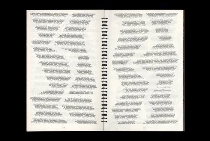 Here is the layout where professor Otto Lidenbrock and his nephew Alex start climbing the Snæfell in Iceland before entering its crater. In order to integrate the complete novel the publication is set here in Coline Première in a 6.4 points type size.