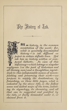 <cite>The History of Ink, Including Its Etymology, Chemistry, and Bibliography</cite>