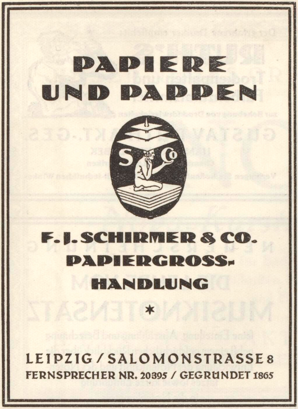 Papiere Und Pappen Ad By F J Schirmer Co Fonts In Use