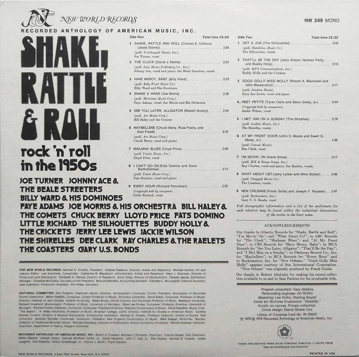Shake, Rattle & Roll. Rock ’n’ roll in the 1950s album art 2