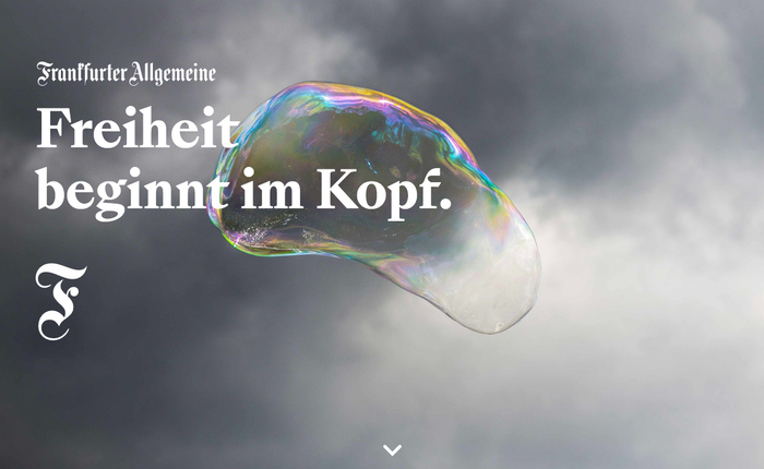 The website is titled Freiheit beginnt im Kopf (“Freedom starts in the head.”)