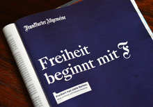 “Freiheit beginnt mit F” campaign by <cite>Frankfurter Allgemeine</cite>