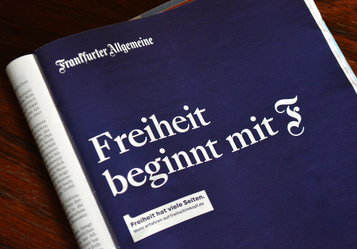Magazine ad in Der Spiegel, October 2019.