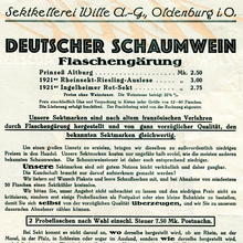 Sektkellerei Wille flyer