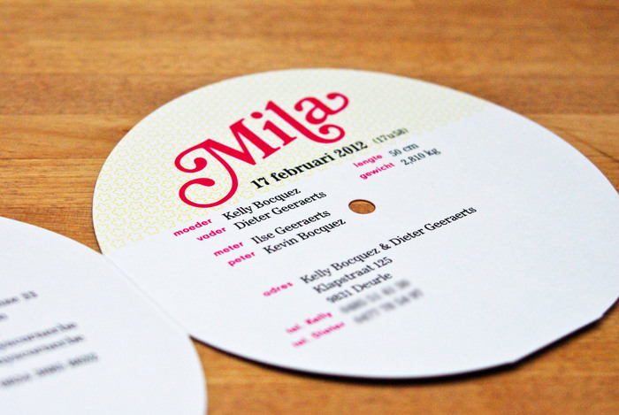 Vinyl birth announcement 2