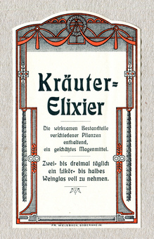 Pharmacy labels by Fr.<span class="nbsp"> Melsbach, Sobernheim</span>