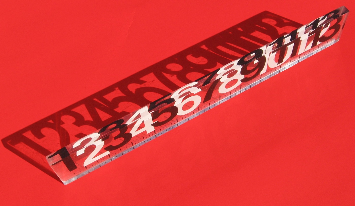 13-inch Lucite® ruler - Fonts In Use