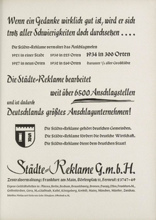 Städte-Reklame ad (1934)