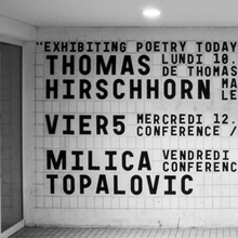 École régionale des beaux-arts de Besançon, logo and display wall