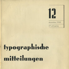 <cite>Typographische Mitteilungen</cite>, Vol.<span class="nbsp">&nbsp;</span>27, No.<span class="nbsp">&nbsp;</span>12, December 1930