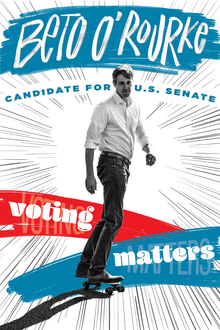 <cite>Cruz Can’t Skate</cite> – Beto O’Rourke U.S. Senate campaign poster
