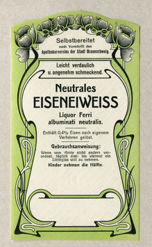 “Neutrales Eiseneiweiß” pharmacy label