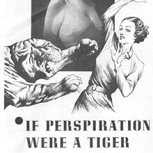 Kleinert’s Dress Shields Ad: “If Perspiration Were A Tiger”