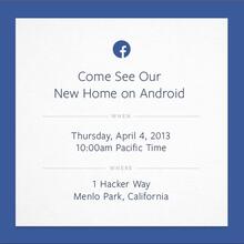 Facebook Media Invitation: “Come See Our New Home on Android”