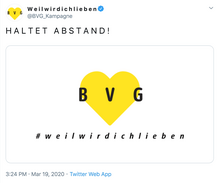 BVG #weilwirdichlieben, March 2020 adaptation