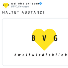 BVG #weilwirdichlieben, March 2020 adaptation