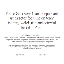 Emilie Génovèse portfolio website