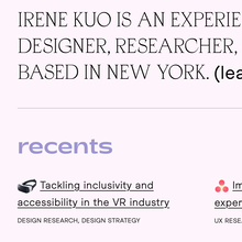Irene Kuo portfolio website