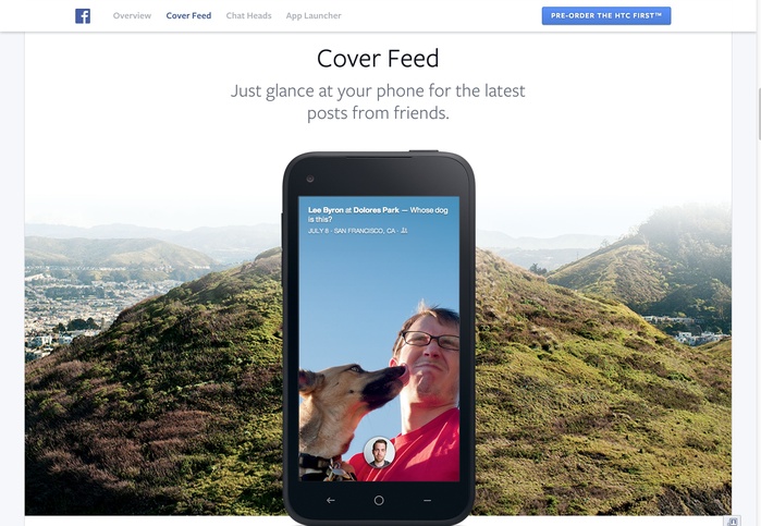 Facebook Home: Website & Product 1