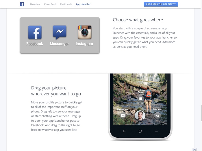Facebook Home: Website & Product 2
