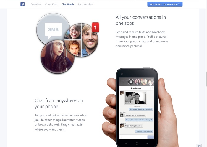 Facebook Home: Website & Product 3