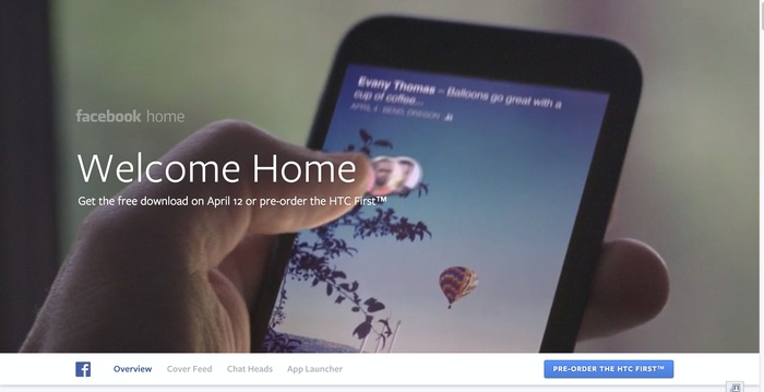Facebook Home: Website & Product 6