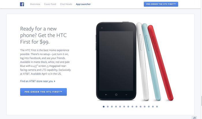 Facebook Home: Website & Product 7