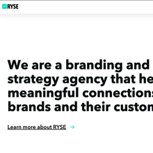 RYSE agency website