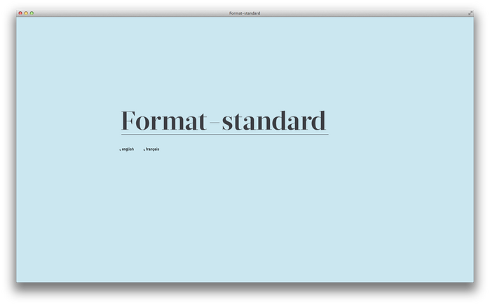 Format–standard Web Magazine 1