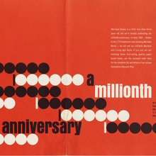 <cite>A Millionth Anniversary </cite>mailing card for Meridian Books