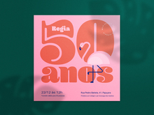 Regia’s 50th birthday invitation card