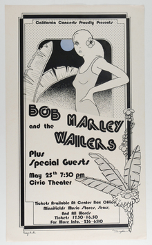 Bob Marley and the Wailers at Civic Theater concert poster