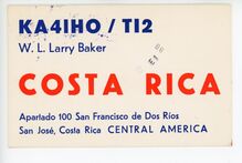 W.L. Larry Baker QSL card