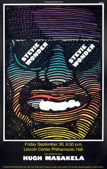 Stevie Wonder and Hugh Masekela at Lincoln Center Philharmonic Hall concert poster