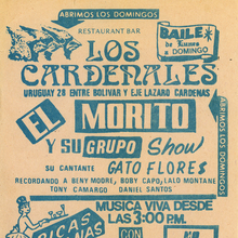 El Morito y su Grupo at Restaurant Bar Los Cardenales concert flyer