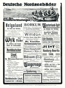 “Deutsche Nordseebäder” ads in <cite>Reclams Universum </cite>(1909)