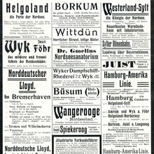 “Deutsche Nordseebäder” ads in <cite>Reclams Universum </cite>(1909)