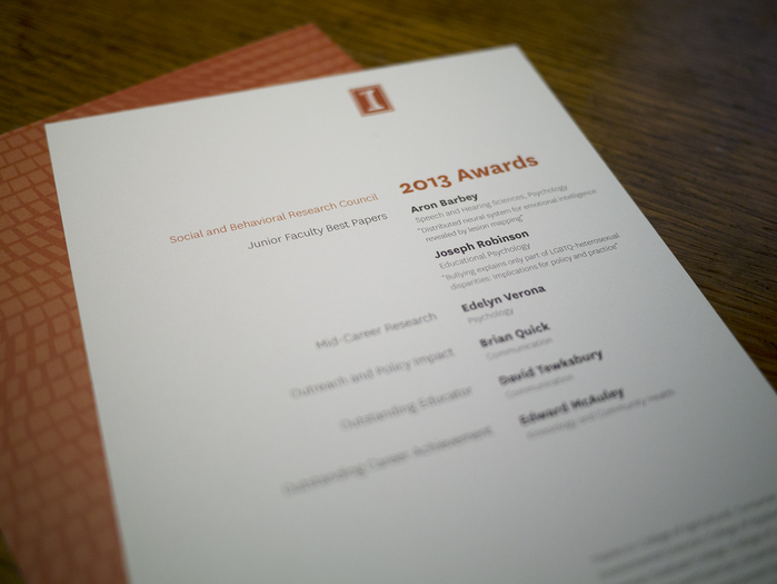 University of Illinois Social and Behavioral Research Council Awards 2013 Program 3