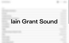 Iain Grant Sound portfolio website
