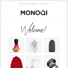 Monoqi “Welcome” email
