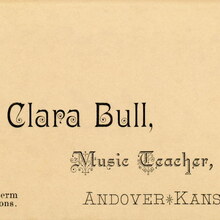 Clara Bull, Music Teacher business card