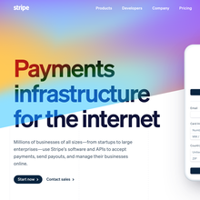 Stripe website (2020)