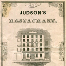 Judson’s Restaurant 1853 à la carte menu