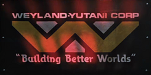 Weyland-Yutani Corp logo and slogan in <cite>Aliens</cite> (1986)