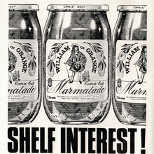 “Shelf interest!” ad for William of Orange marmalades (1966)